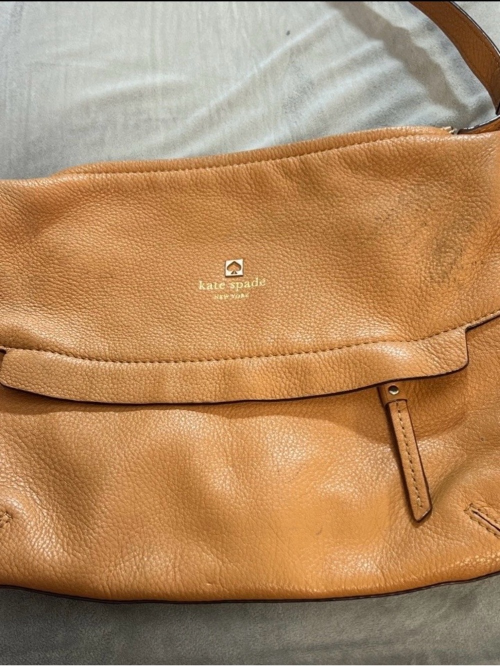 kate spade Caramel Tan Pebbled Leather Hobo Shoulder Bag